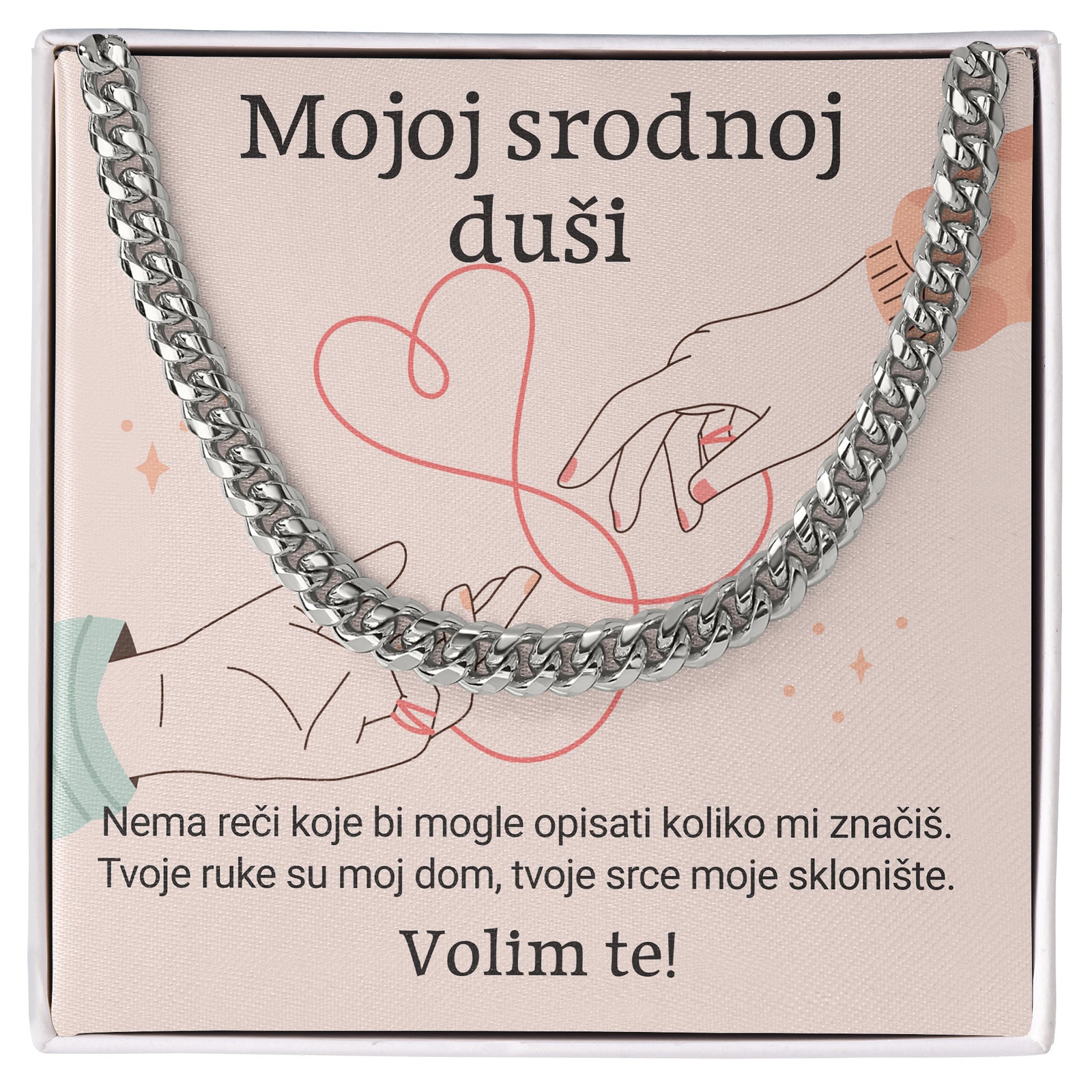 Mojoj srodnoj duši – Posveta sa lančićem za dečka od devojke
