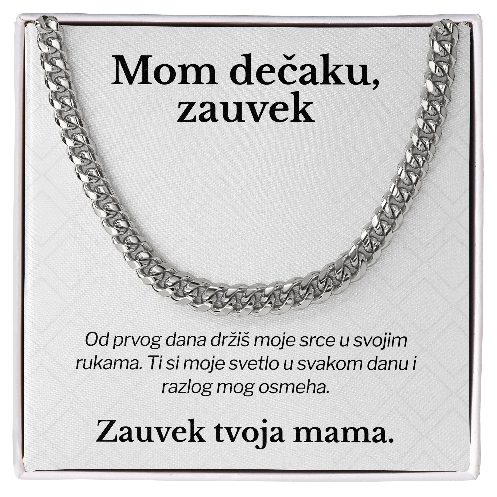 Mom dečaku, zauvek – Posveta sa lančićem za sina od majke