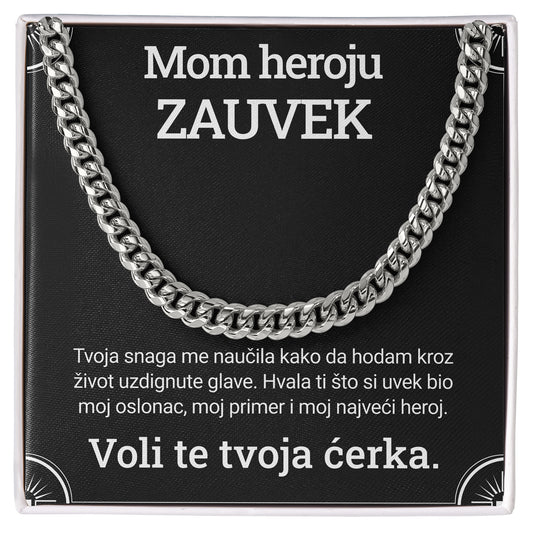 Mom heroju zauvek – Posveta sa lančićem za oca od ćerke