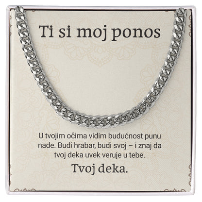 Ti si moj ponos – Posveta sa lančićem za unuka od deke