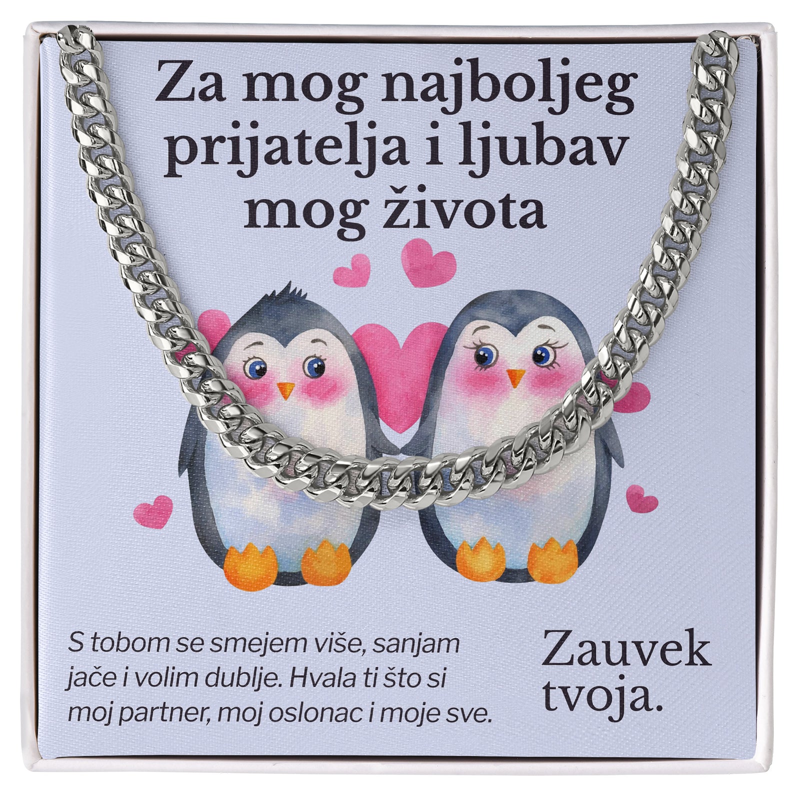 Za mog najboljeg prijatelja i ljubav mog života – Posveta sa lančićem za dečka od devojke