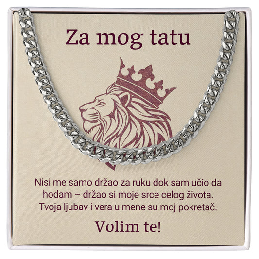 Za mog tatu – Posveta sa lančićem za oca od deteta