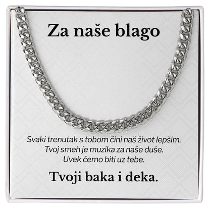 Za naše blago – Posveta sa lančićem za unuka od bake i deke