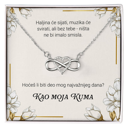 Hoćeš li biti deo mog najvažnijeg dana - Posveta sa lančićem za kumu