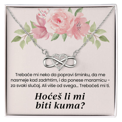 Hoćeš li mi biti kuma? - Posveta sa lančićem za kumu