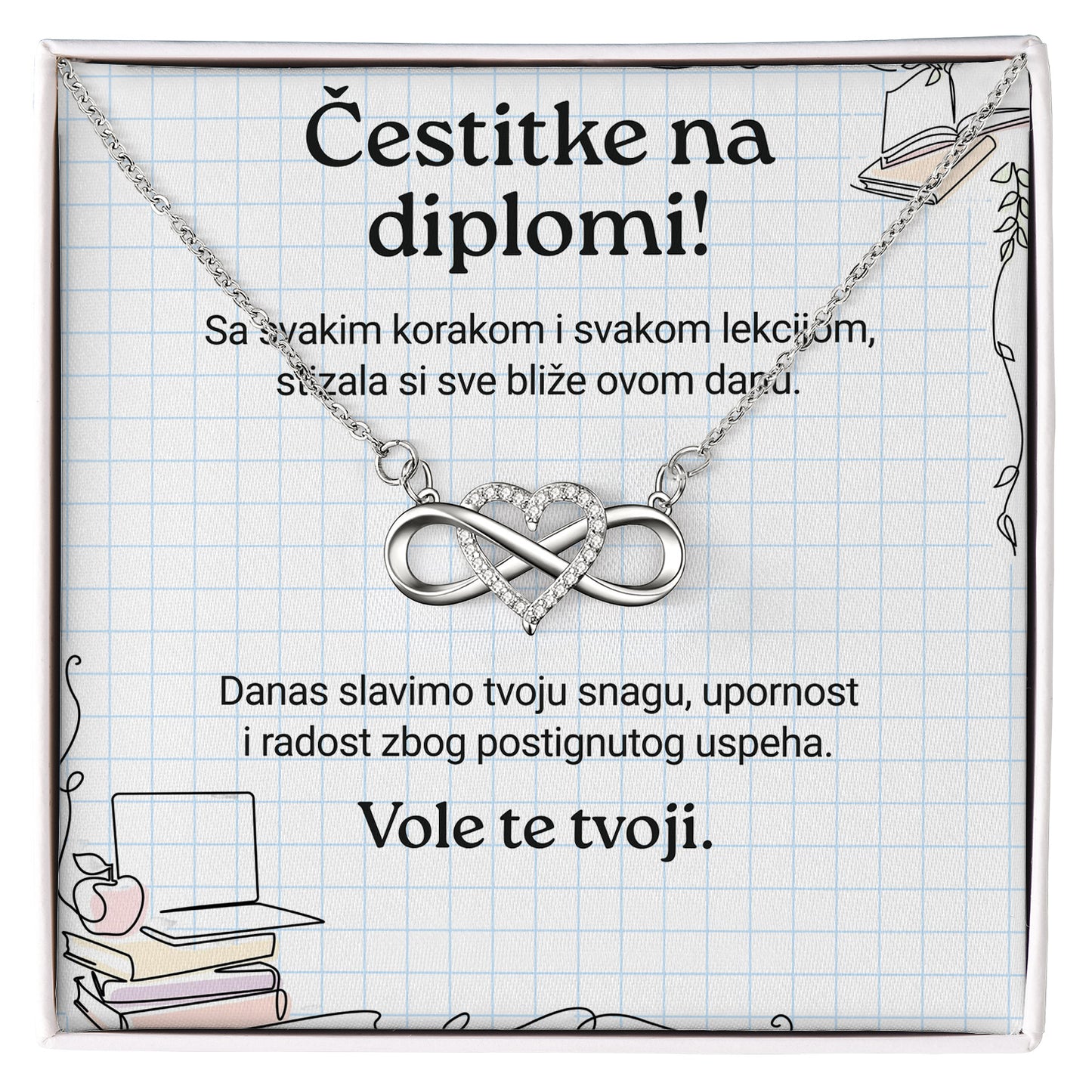Čestitke na diplomi! - Posveta sa lančićem za učenicu
