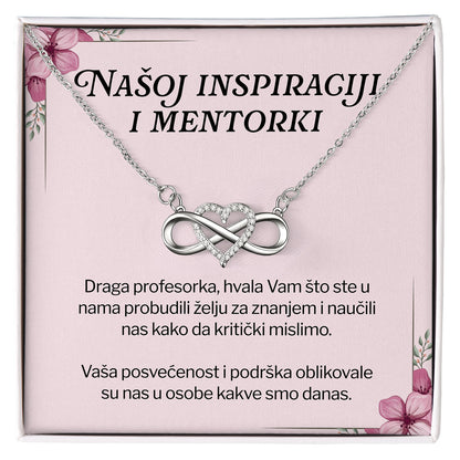 Našoj inspiraciji i mentorki - Posveta sa lančićem za učiteljicu