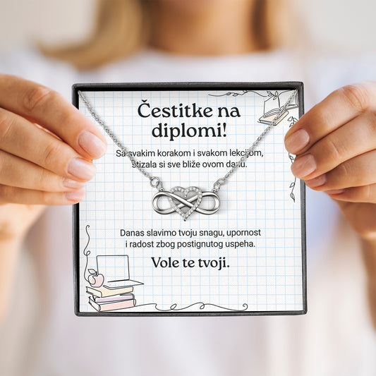 Čestitke na diplomi! - Posveta sa lančićem za učenicu