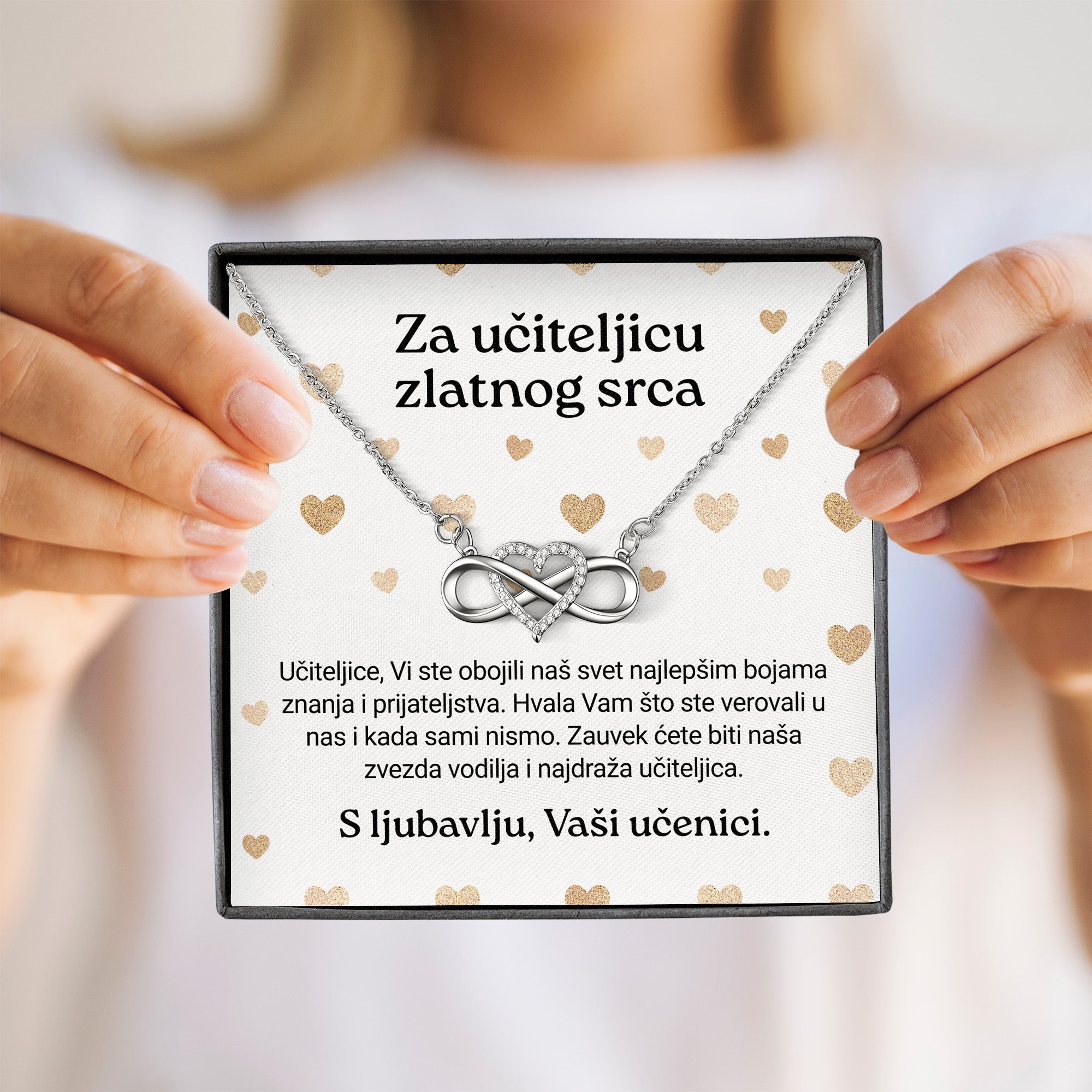 Za učiteljicu zlatnog srca- Posveta sa lančićem za učiteljicu