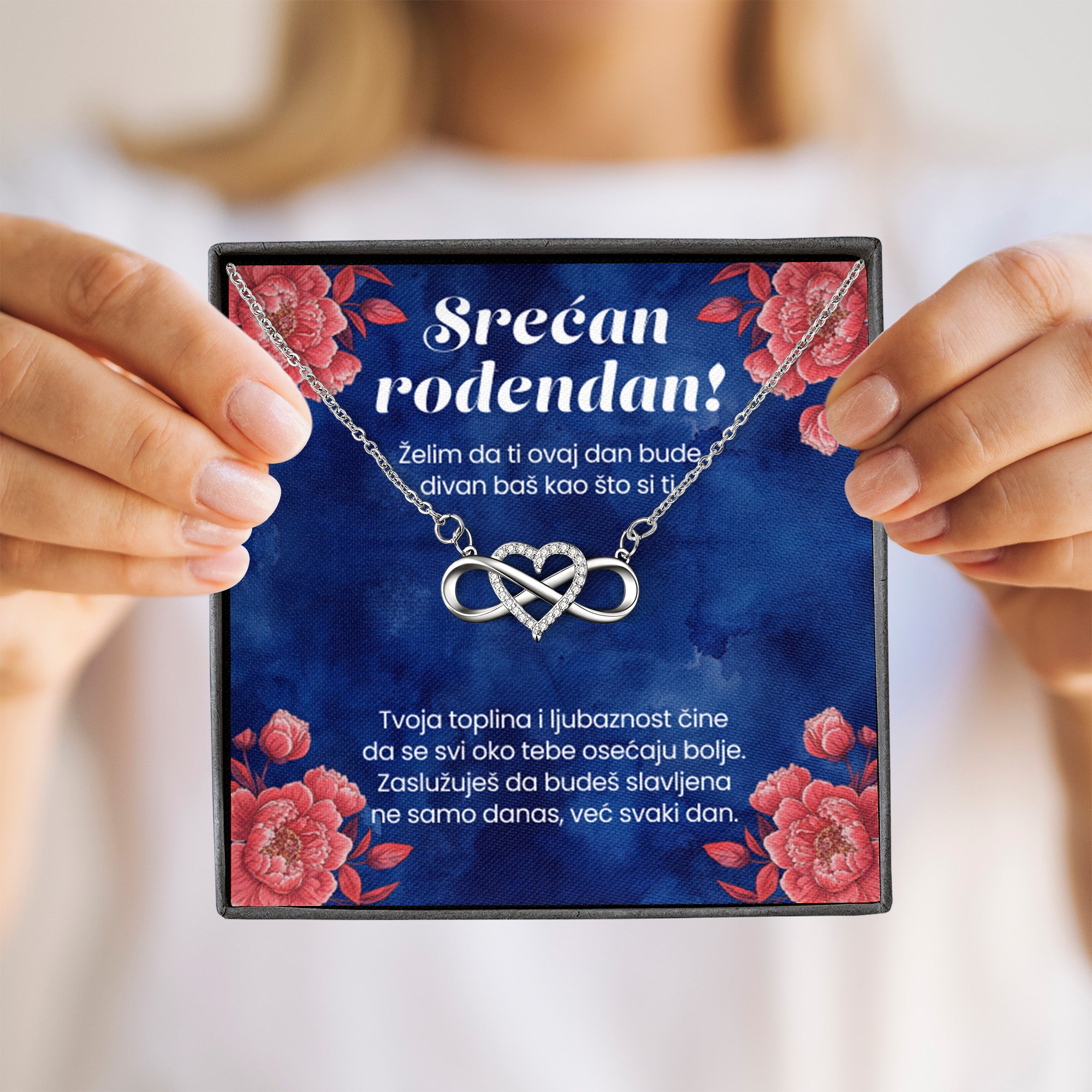 Srećan rođendan! - Posveta sa lančićem za rođendan, svetla