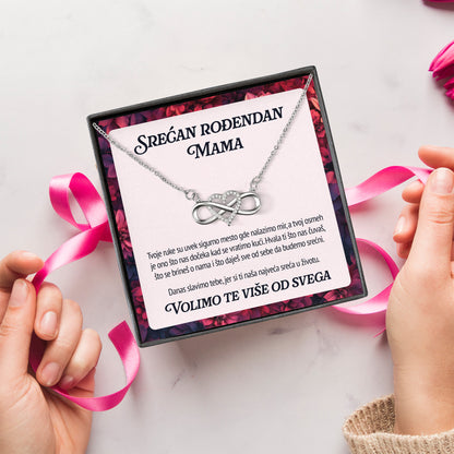 Srećan rođendan mama - Posveta sa lančićem za rođendan od dece