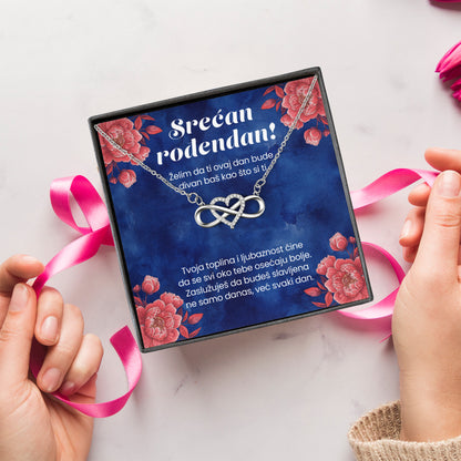 Srećan rođendan! - Posveta sa lančićem za rođendan, svetla