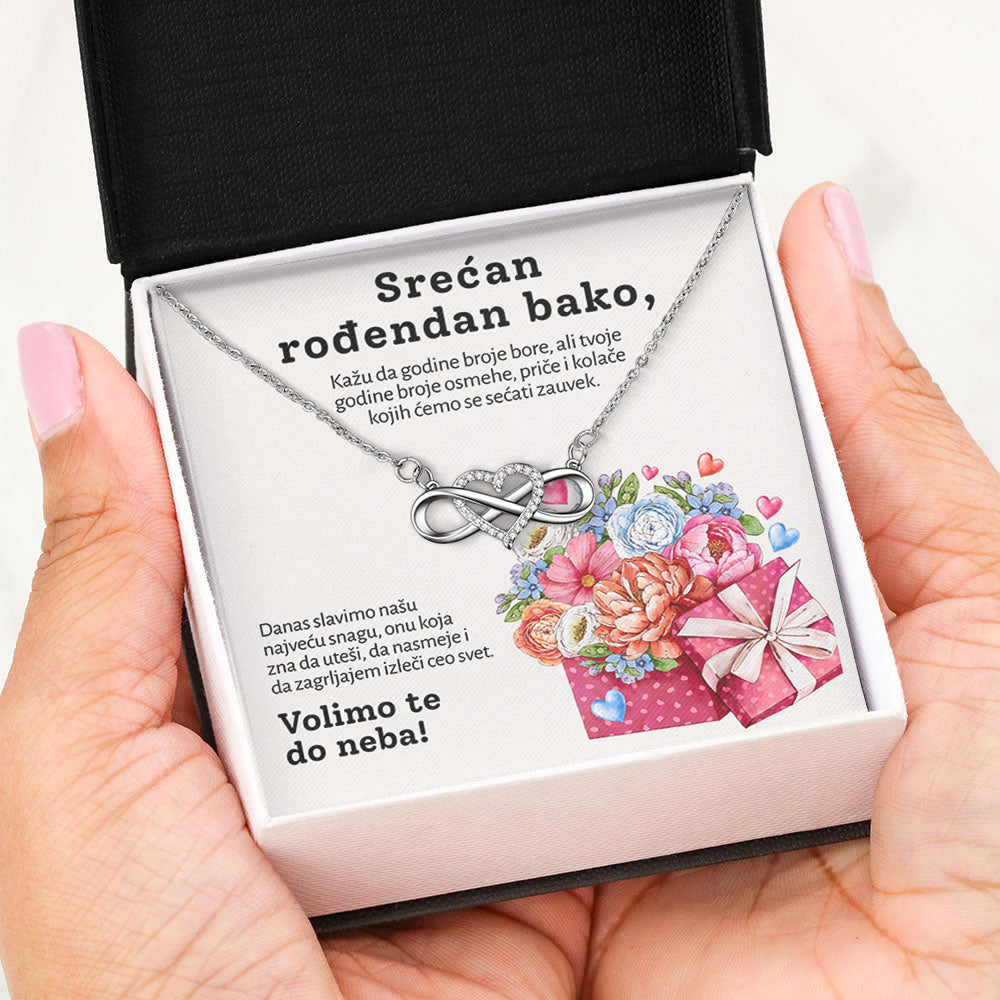 Srećan rođendan bako - Posveta sa lančićem za rođendan