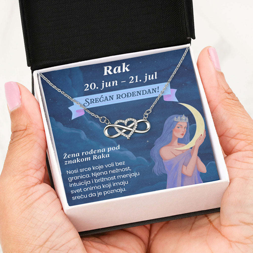 Srećan rođendan Rak  20. jun – 21. jul  - Posveta sa lančićem za rođendan