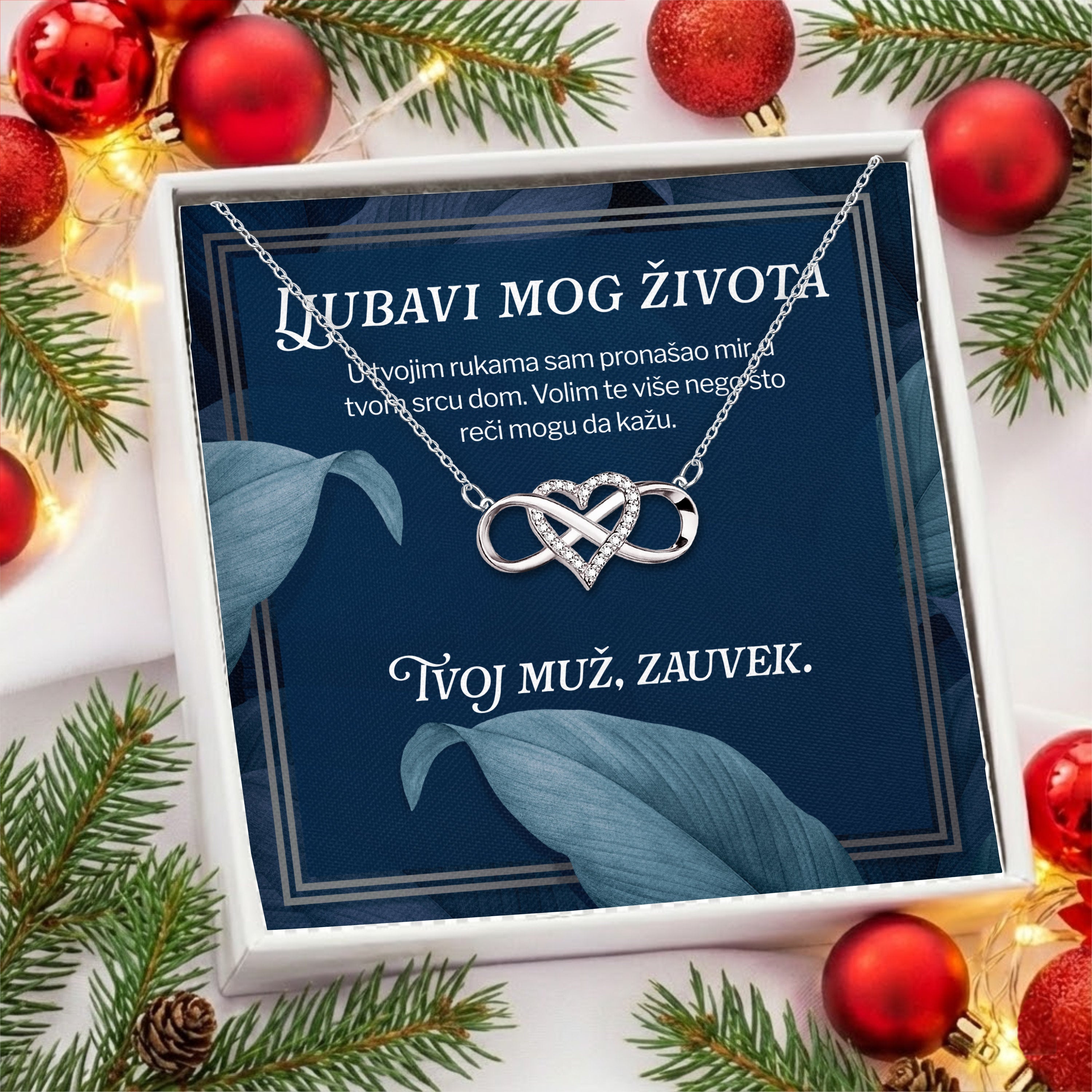 Ljubavi mog života – Posveta sa lančićem za suprugu od muža