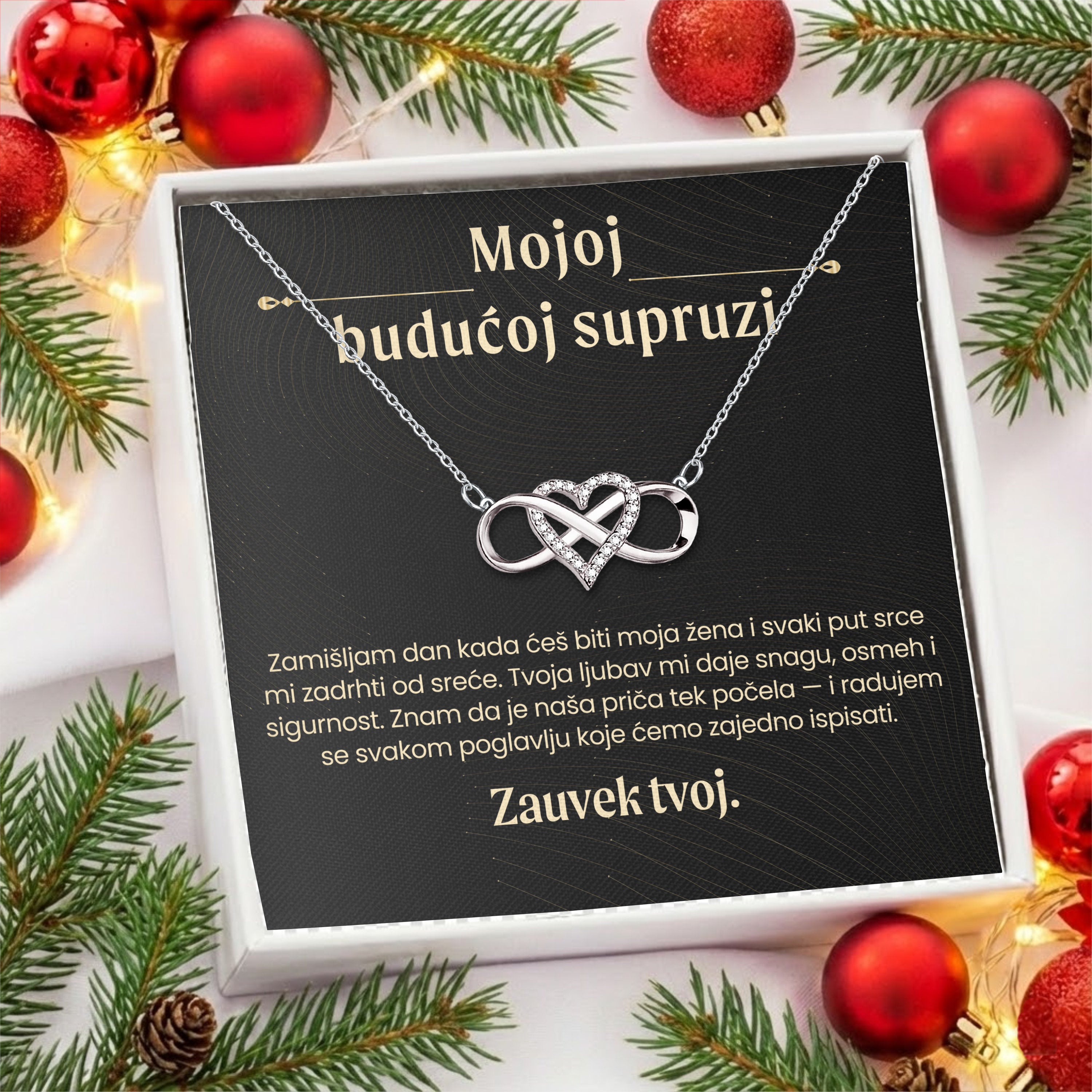 Mojoj budućoj supruzi – Posveta sa lančićem za devojku od momka