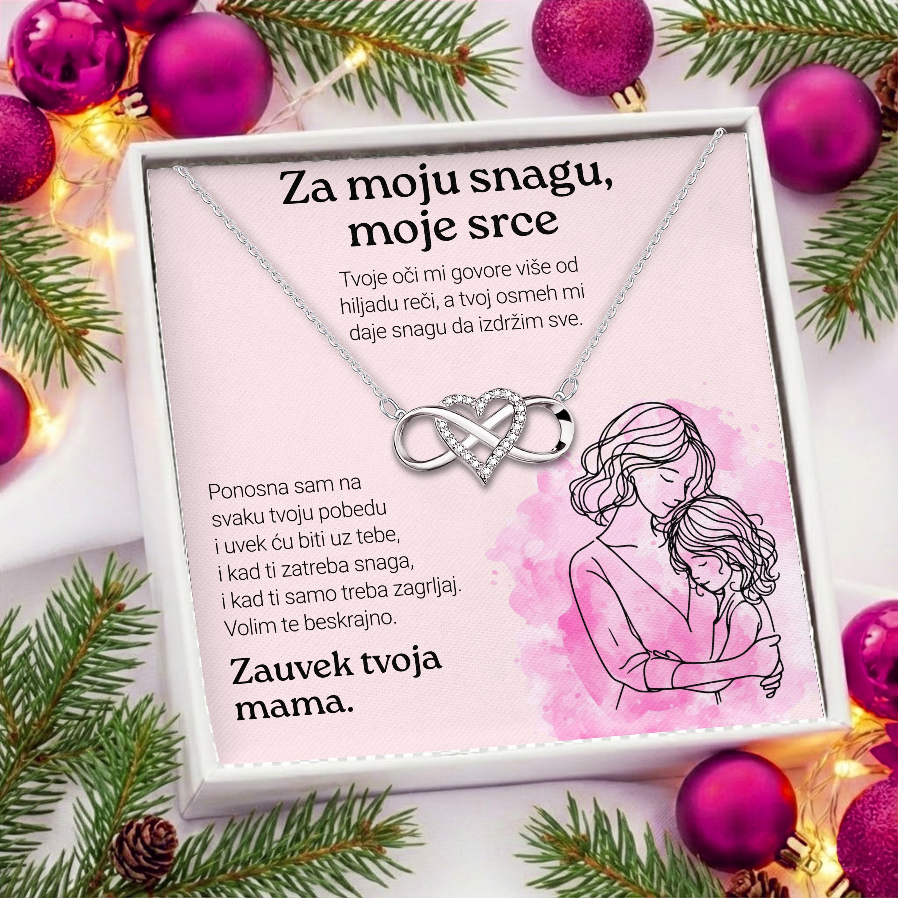 Za moju snagu, moje srce – Posveta sa lančićem za ćerku od majke