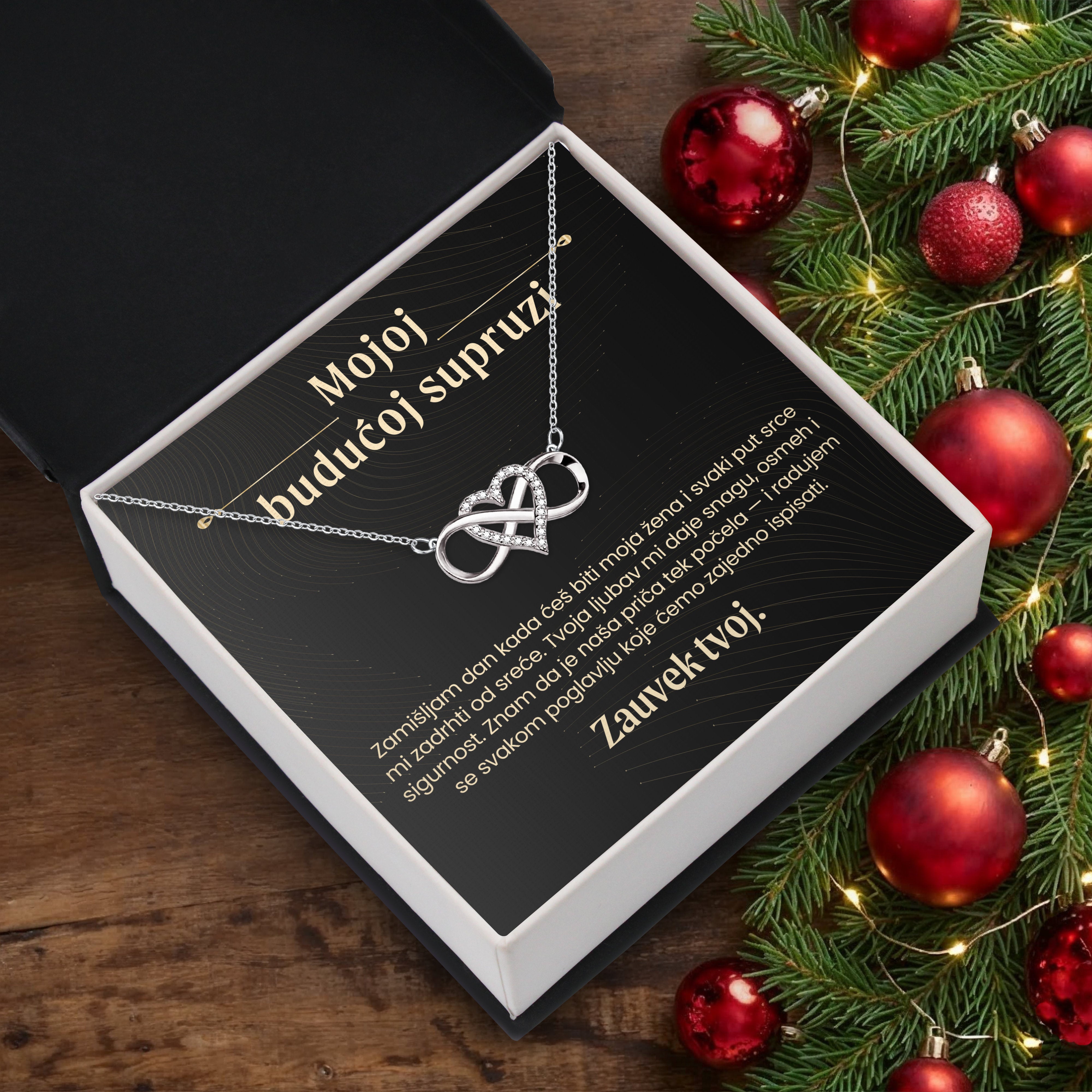 Mojoj budućoj supruzi – Posveta sa lančićem za devojku od momka