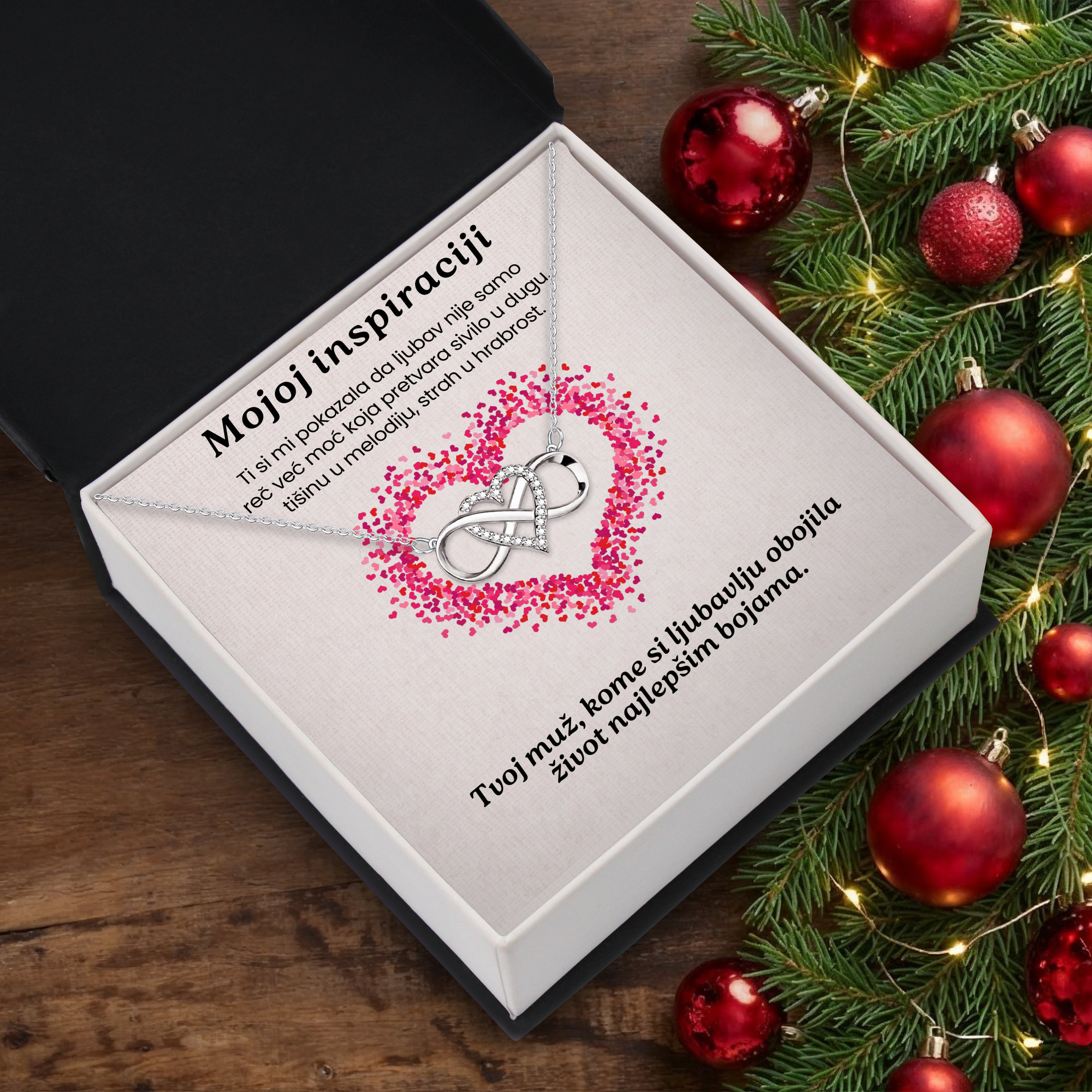 Mojoj inspiraciji - Posveta sa lančićem za suprugu od muža