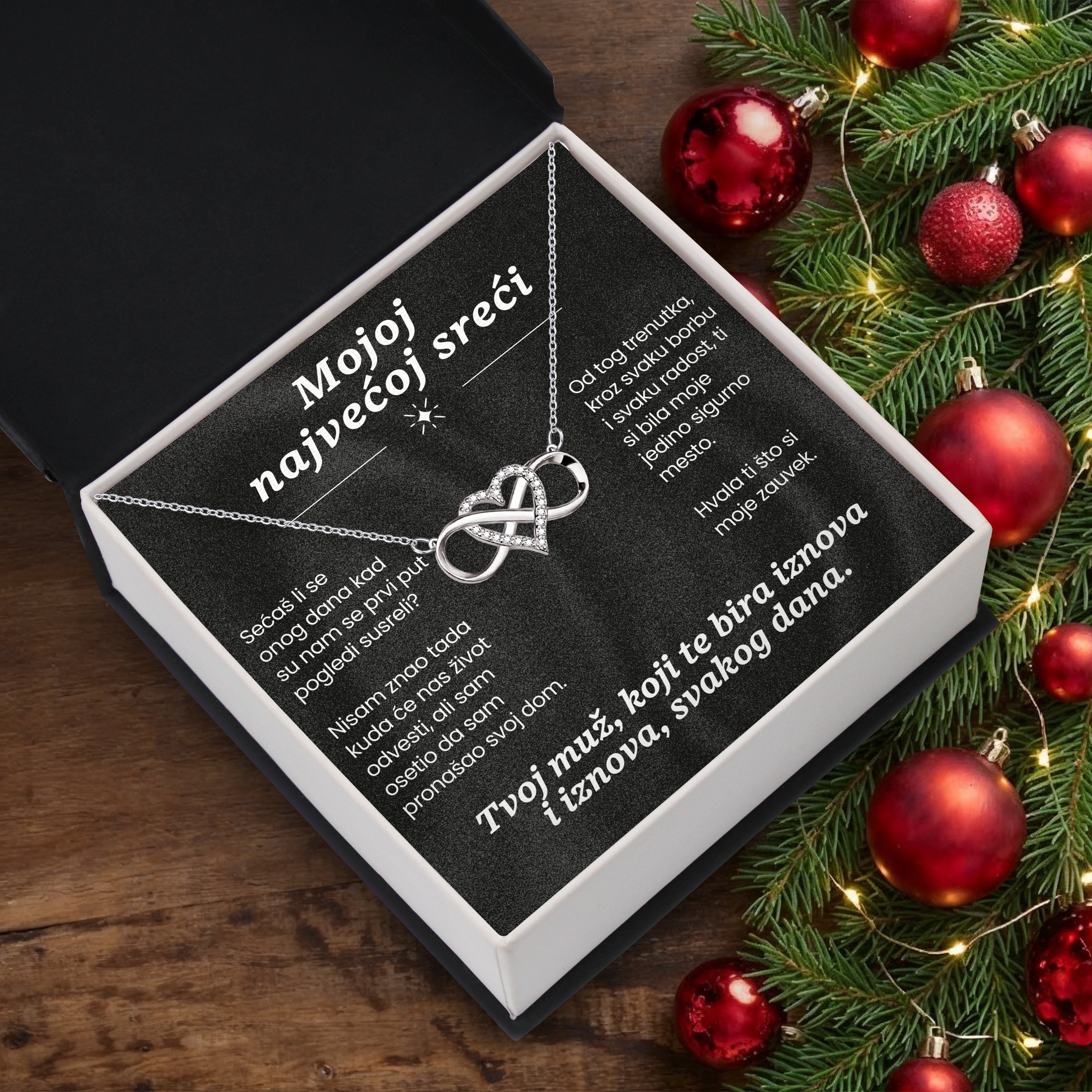 Mojoj najvećoj sreći – Posveta sa lančićem za suprugu od muža