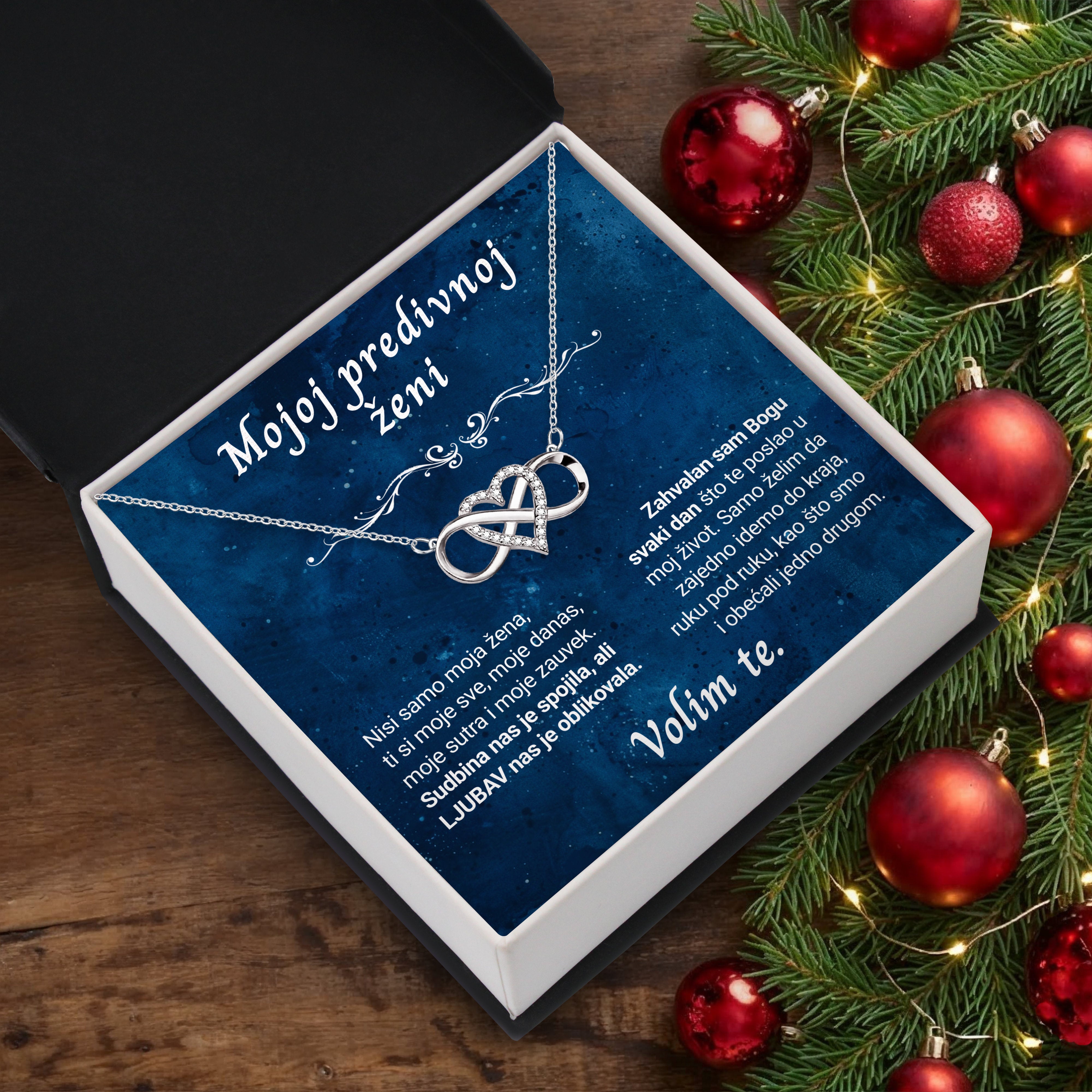 Mojoj predivnoj ženi - Posveta sa lančićem za suprugu od muža