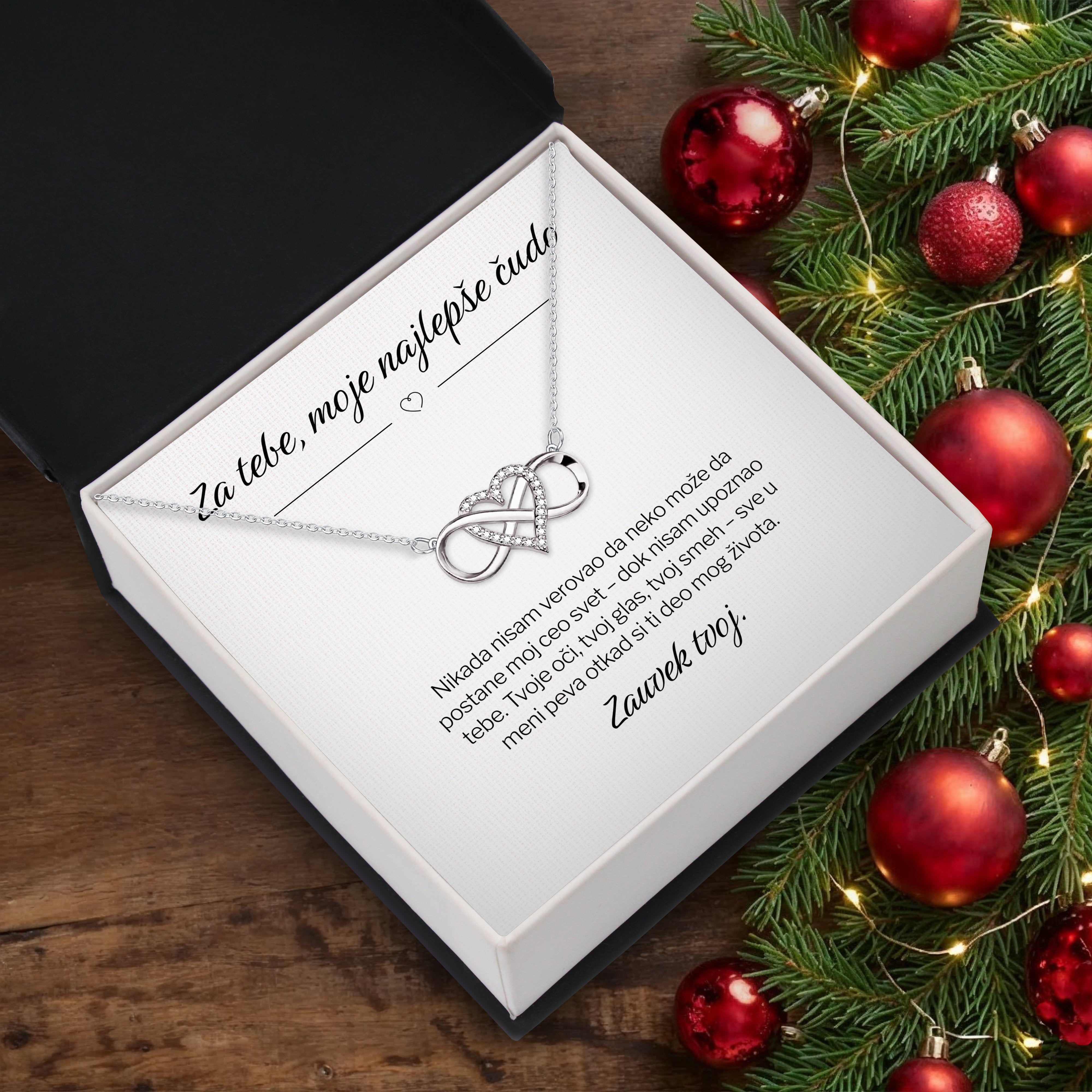 Za tebe, moje najlepše čudo – Posveta sa lančićem za devojku od momka