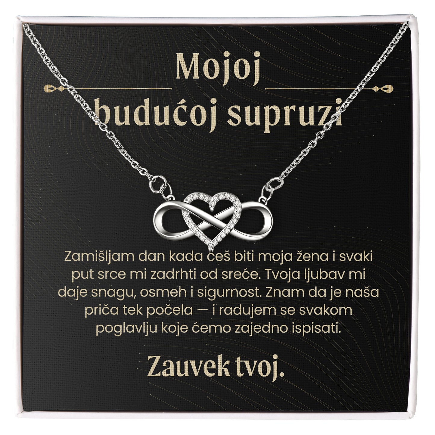 Mojoj budućoj supruzi – Posveta sa lančićem za devojku od momka
