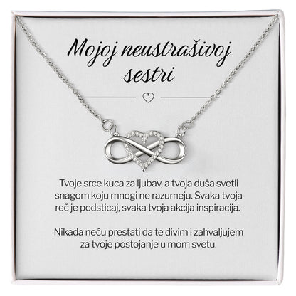 Mojoj neustrašivoj sestri – Posveta sa lančićem za sestru od sestre