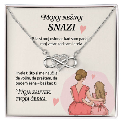 Mojoj nežnoj snazi – Posveta sa lančićem za majku od ćerke