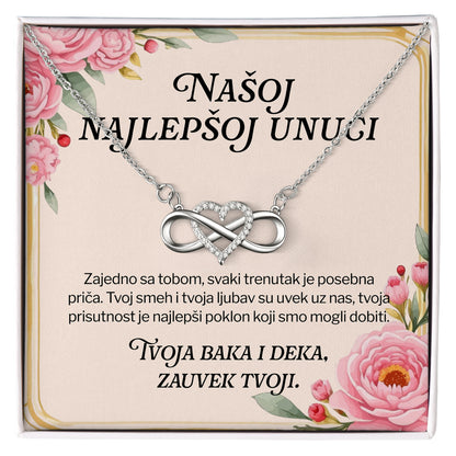 Našoj najlepšoj unuci – Posveta sa lančićem za unuku od bake i deke