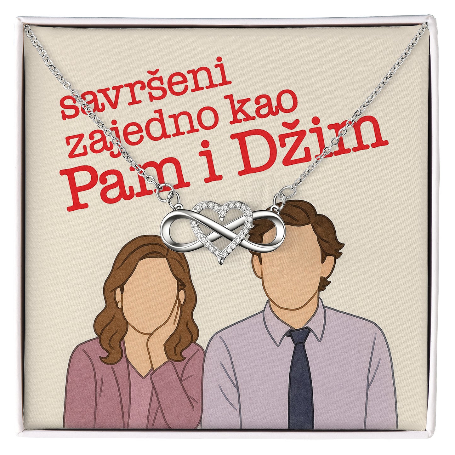Savršeni zajedno kao Pam i Džim - Posveta sa lančićem za nju