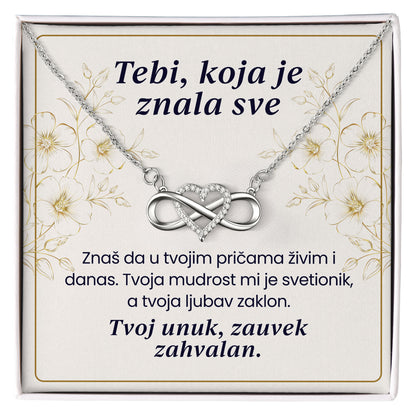 Tebi, koja je znala sve – Posveta sa lančićem za baku od unuka