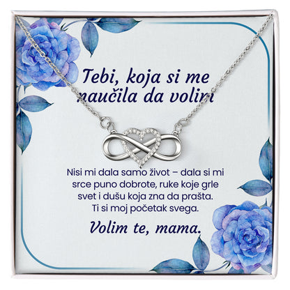 Tebi, koja si me naučila da volim – Posveta sa lančićem za majku