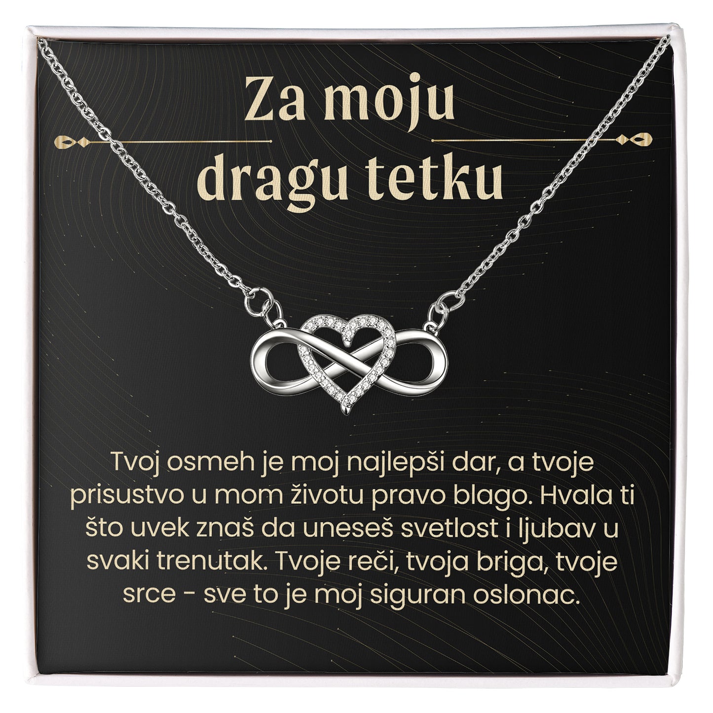 Za moju dragu tetku – Posveta sa lančićem za tetku
