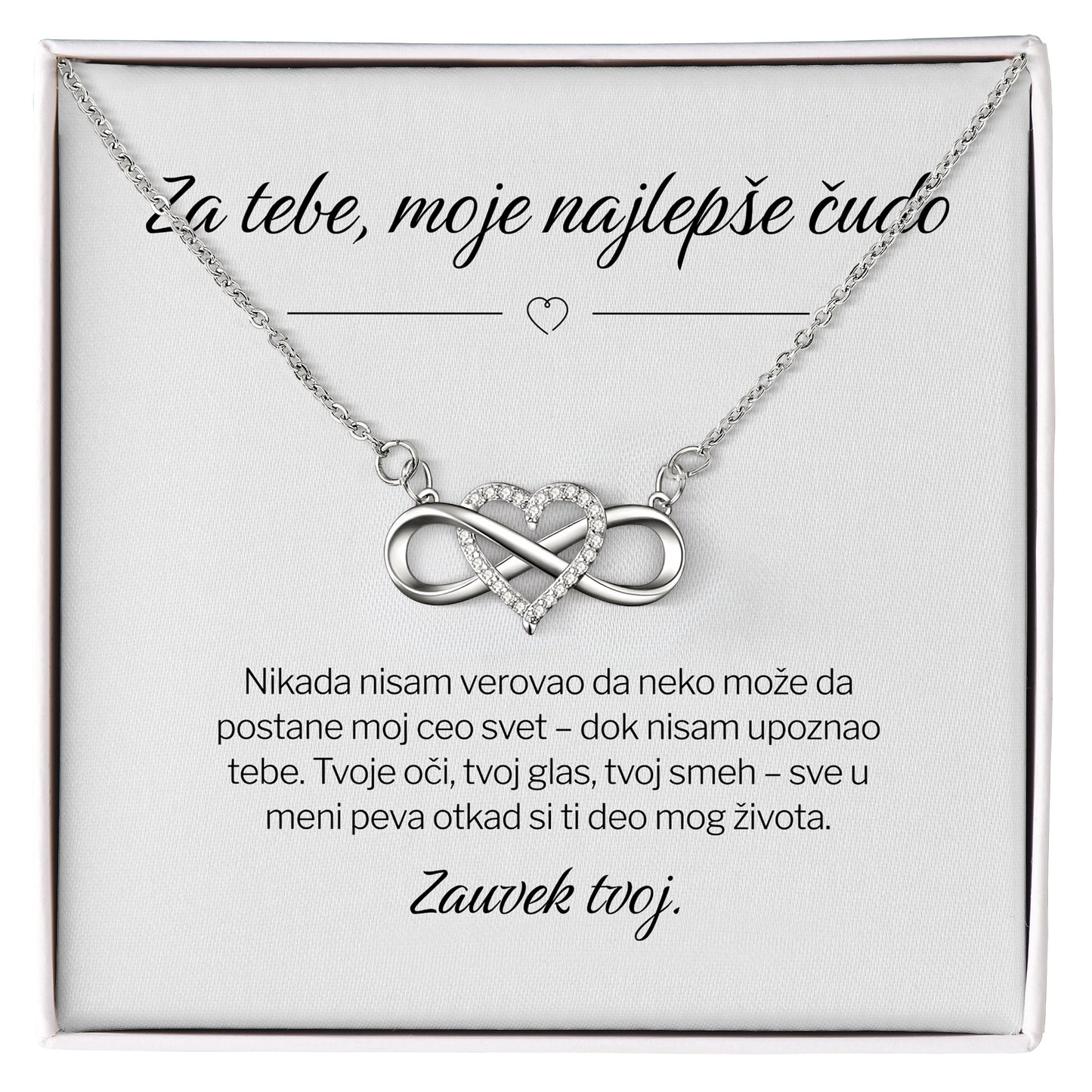 Za tebe, moje najlepše čudo – Posveta sa lančićem za devojku od momka