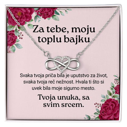 Za tebe, moju toplu bajku – Posveta sa lančićem za baku od unuke