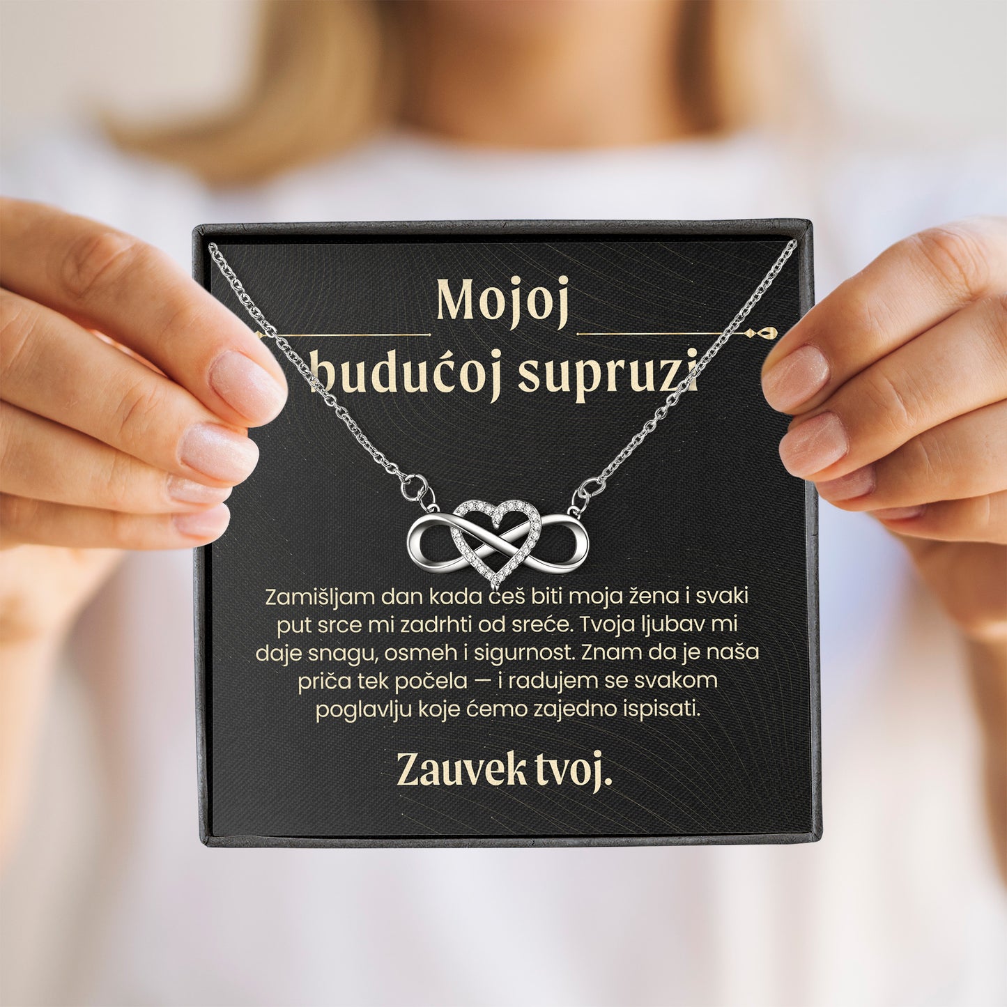 Mojoj budućoj supruzi – Posveta sa lančićem za devojku od momka