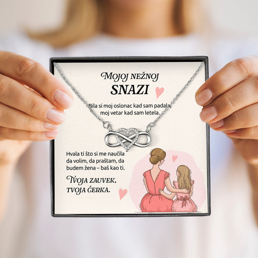 Mojoj nežnoj snazi – Posveta sa lančićem za majku od ćerke