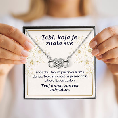 Tebi, koja je znala sve – Posveta sa lančićem za baku od unuka