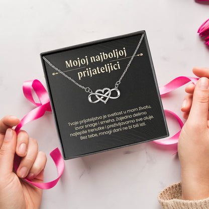 Mojoj najboljoj prijateljici – Posveta sa lančićem za prijateljicu od prijateljice