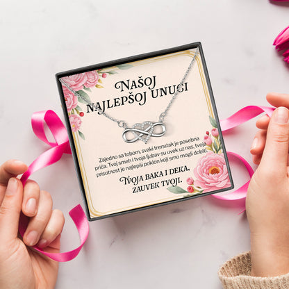 Našoj najlepšoj unuci – Posveta sa lančićem za unuku od bake i deke