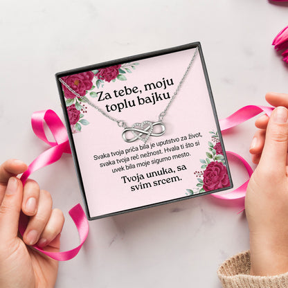 Za tebe, moju toplu bajku – Posveta sa lančićem za baku od unuke