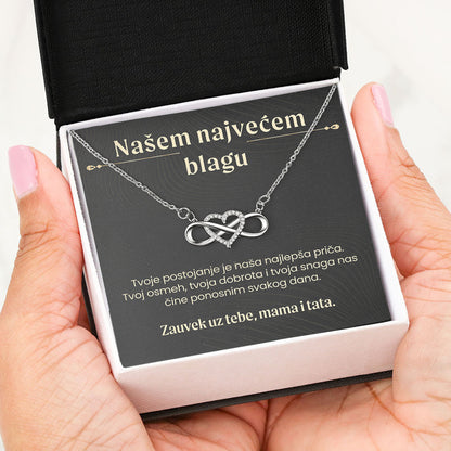 Našem najvećem blagu – Posveta sa lančićem za ćerku od roditelja