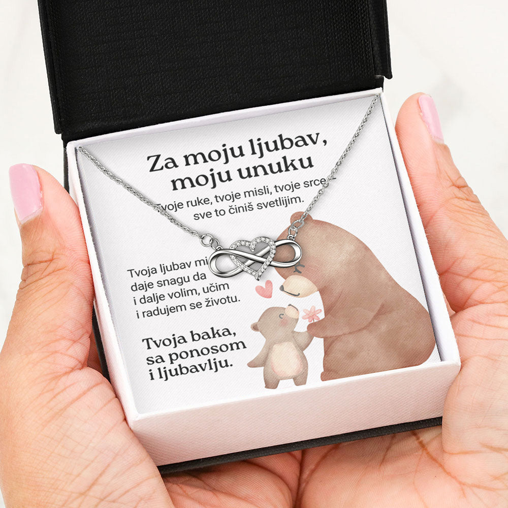 Za moju ljubav, moju unuku – Posveta sa lančićem za unuku od bake