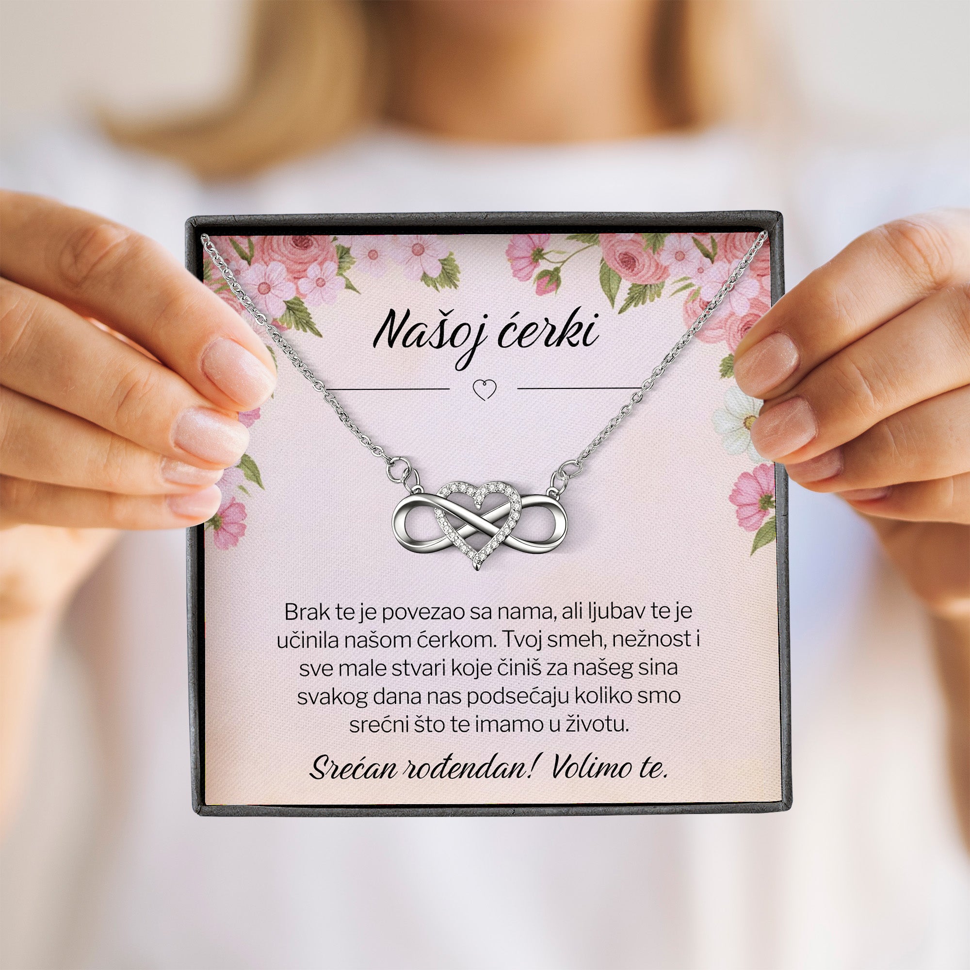 Našoj ćerki  - Posveta sa lančićem za rođendan od svekrve i svekra za snajku