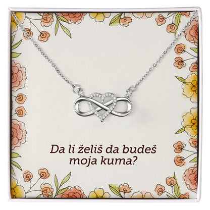 Da li želiš da budeš moja kuma? - Posveta sa lančićem za kumu, svetla