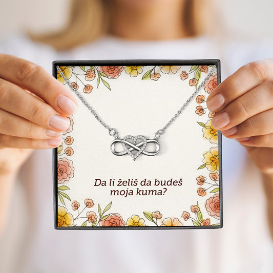Da li želiš da budeš moja kuma? - Posveta sa lančićem za kumu, svetla