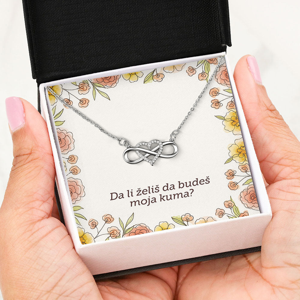 Da li želiš da budeš moja kuma? - Posveta sa lančićem za kumu, svetla