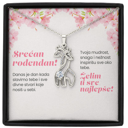 Srećan rođendan, Želim ti sve najlepše!  - Posveta sa lančićem za rođendan (Žirafa)